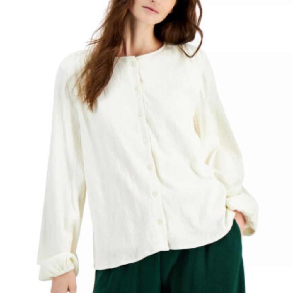 Alfani - White Ballon-Sleeve Cardigan XL Size (Women)